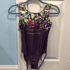 Purple Leotard - scoop neck Mardi Gras